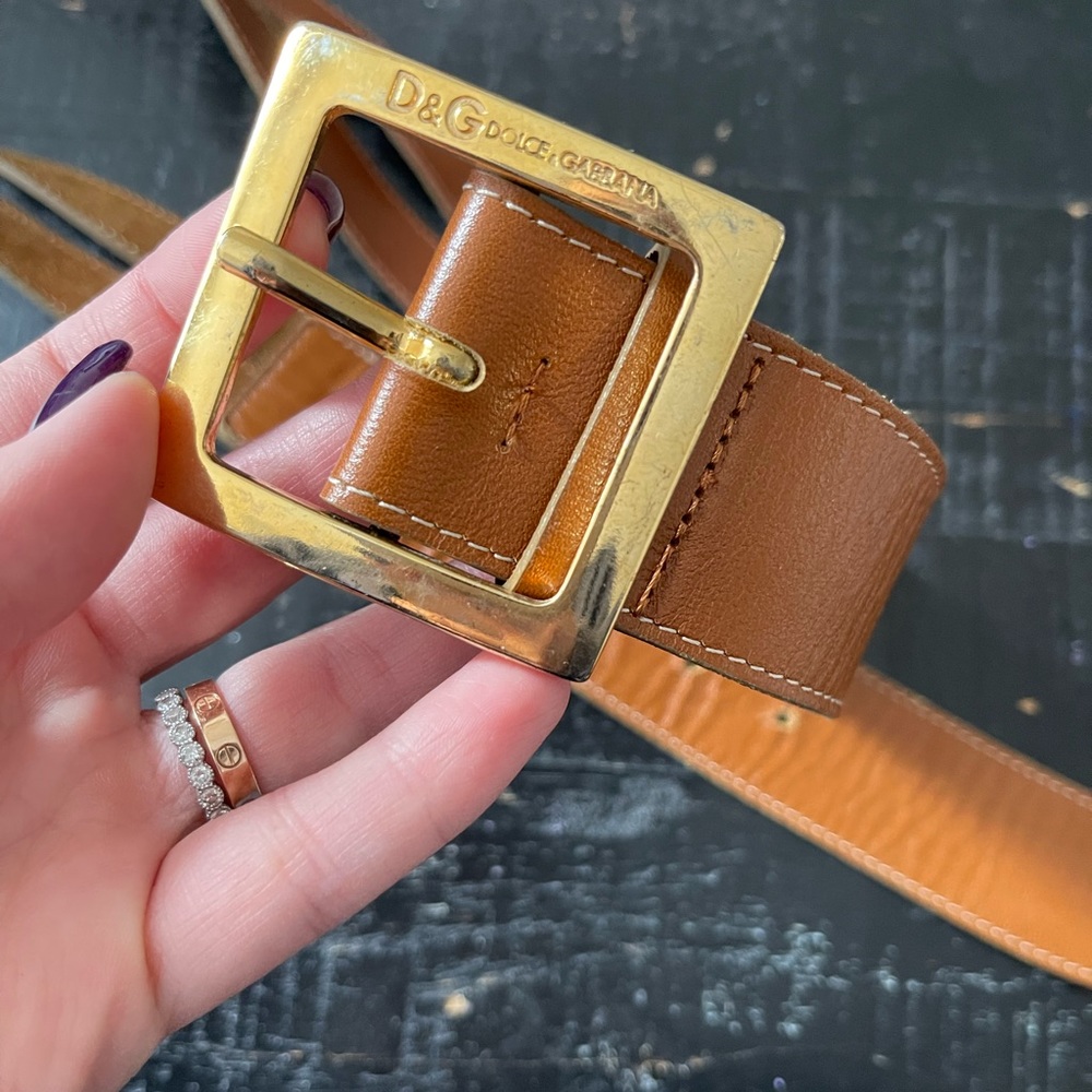 Dolce and Gabbana leather and suede brown belt